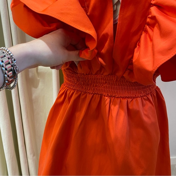 ZARA Ruffled Red/Orange Mini Dress, Women's (US XS) - Picture 9 of 12